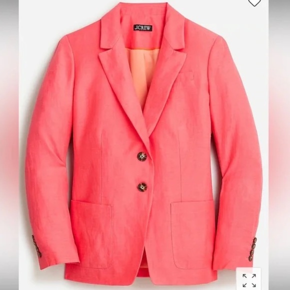 Like New J. Crew Helena Blazer in Chelsea Linen Cupro Blend, Size 2 - Picture 2 of 12